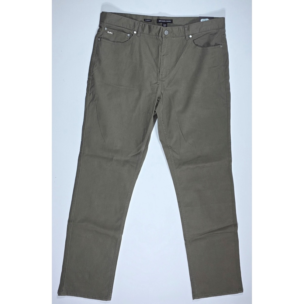 Michael Kors Men's Tailored Fit Pants Olive Green Twill 34x32 New With Tags